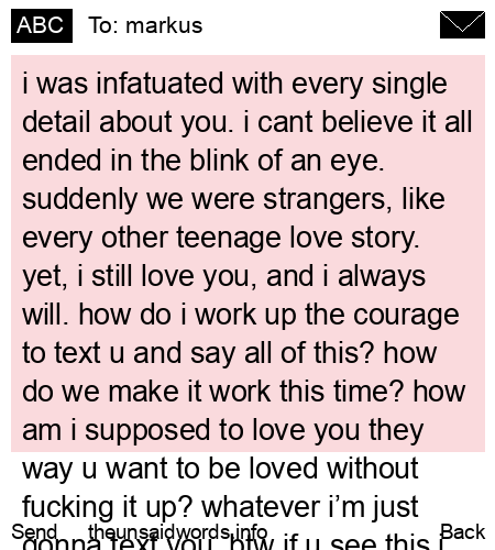 unsent message to markus