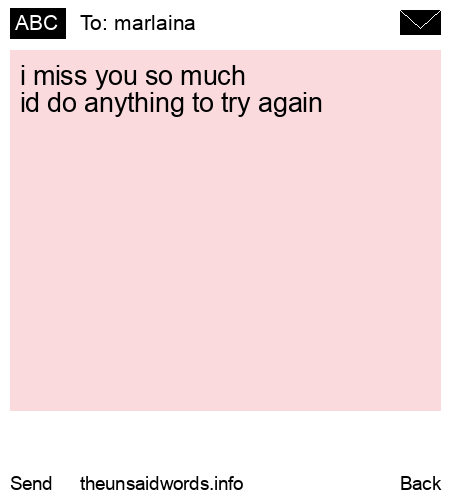 unsent message to marlaina