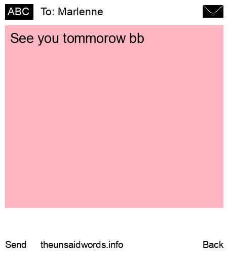 unsent message to Marlenne