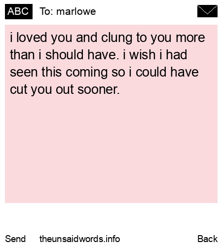 unsent message to marlowe