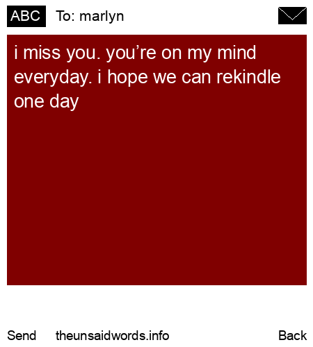 unsent message to marlyn 