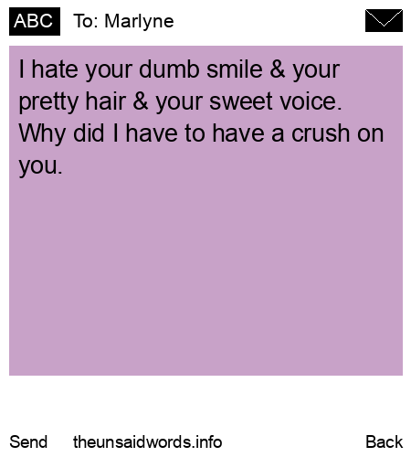 unsent message to Marlyne 