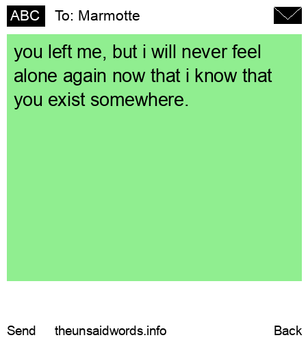 unsent message to Marmotte