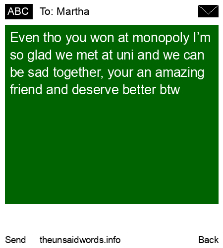 unsent message to Martha