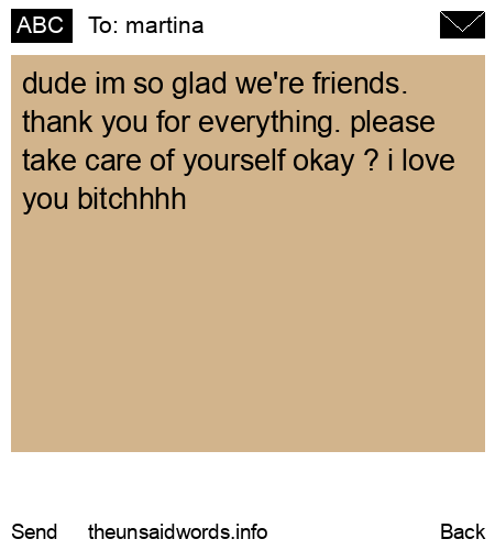 unsent message to martina