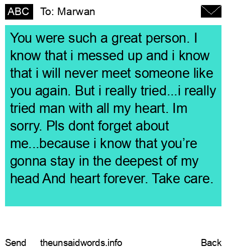 unsent message to Marwan
