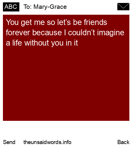 unsent message to Mary-Grace