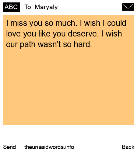 unsent message to Maryaly