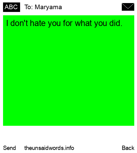 unsent message to Maryama