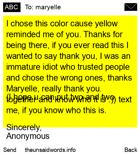 unsent message to maryelle