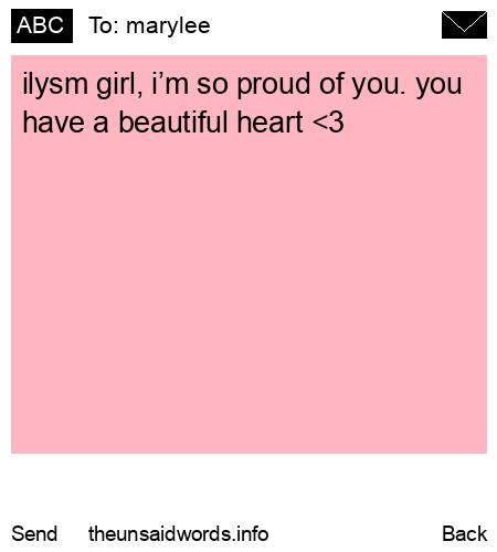 unsent message to marylee