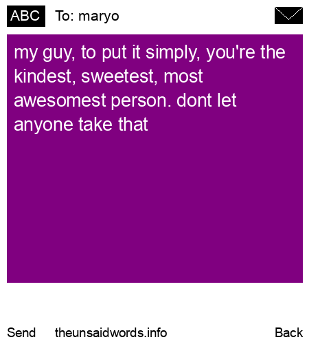 unsent message to maryo