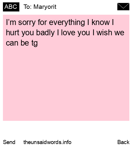 unsent message to Maryorit 