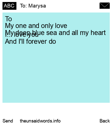 unsent message to Marysa