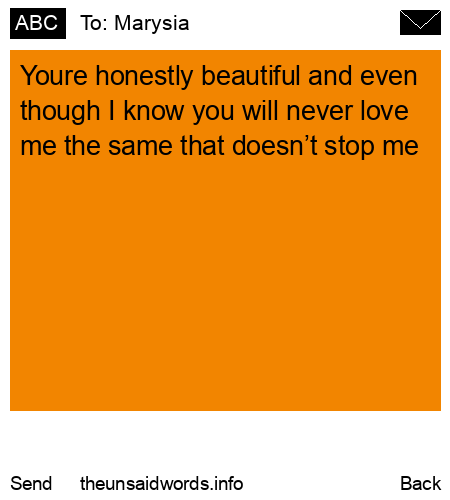 unsent message to Marysia