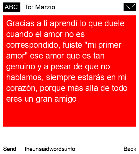 unsent message to Marzio