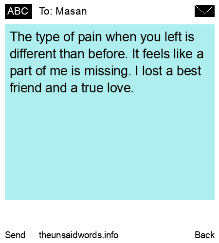 unsent message to Masan