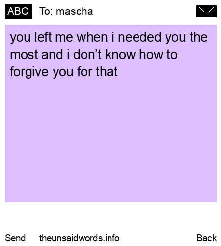 unsent message to mascha