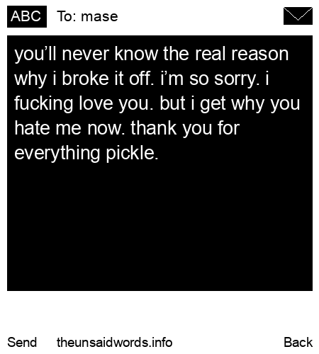 unsent message to mase