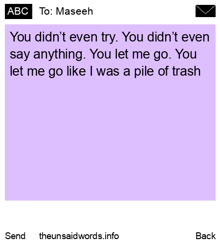 unsent message to Maseeh