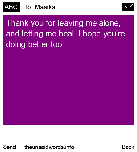 unsent message to Masika