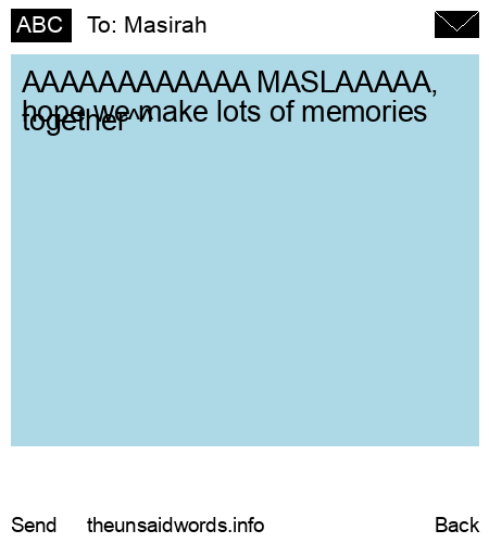 unsent message to Masirah 