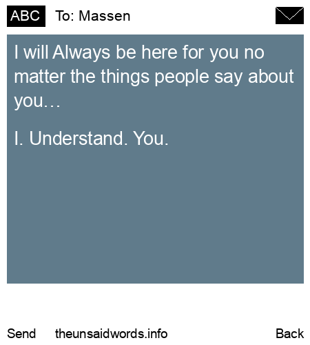 unsent message to Massen