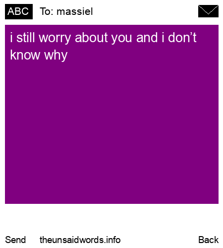 unsent message to massiel
