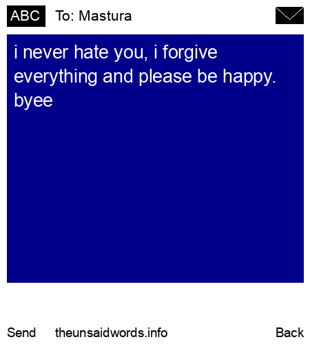 unsent message to Mastura