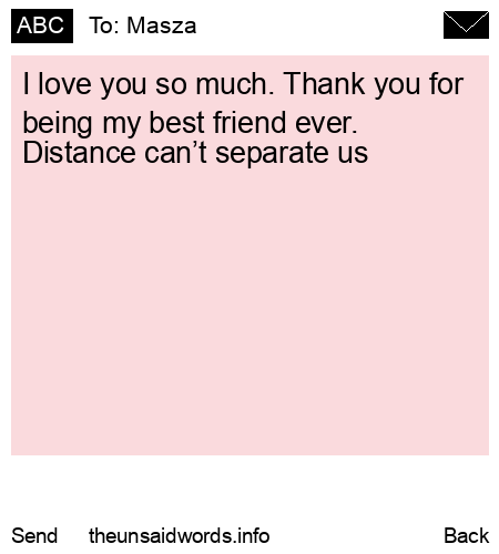 unsent message to Masza