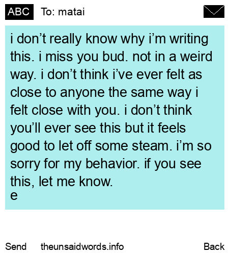 unsent message to matai
