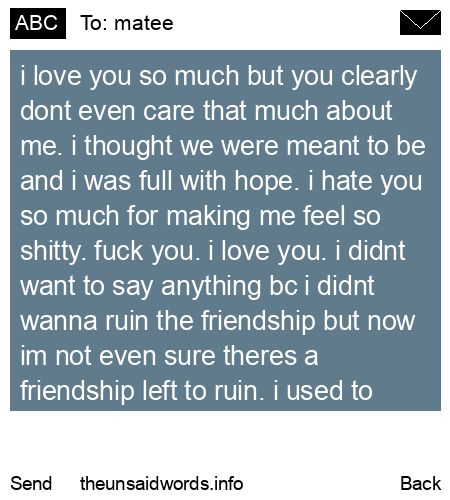 unsent message to matee
