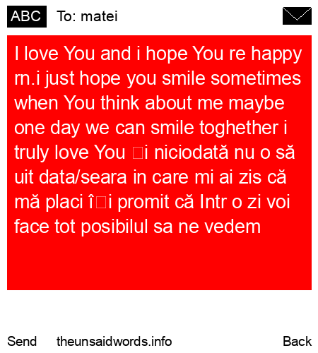 unsent message to matei