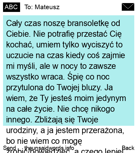 unsent message to Mateusz