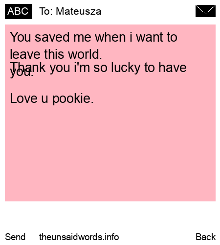 unsent message to Mateusza