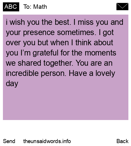 unsent message to Math