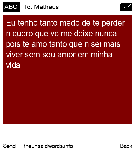 unsent message to Matheus