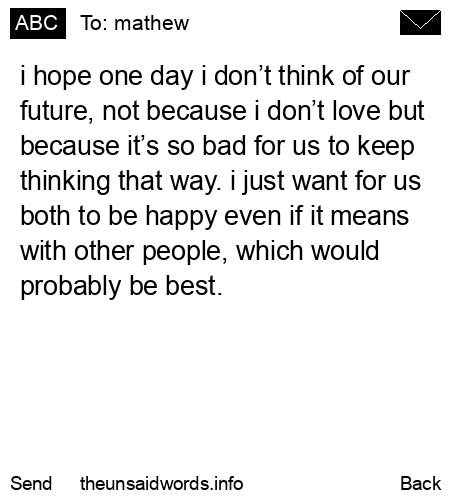 unsent message to mathew