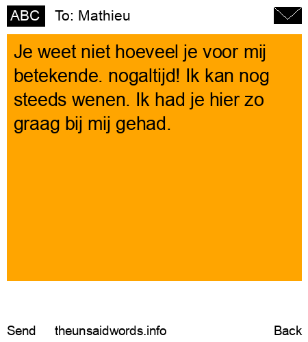 unsent message to Mathieu