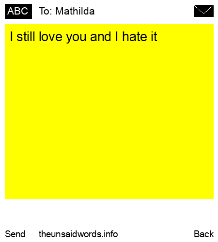 unsent message to Mathilda