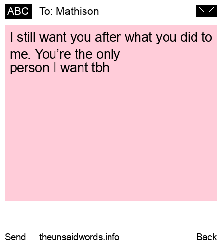 unsent message to Mathison