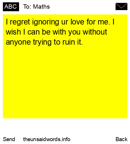 unsent message to Maths