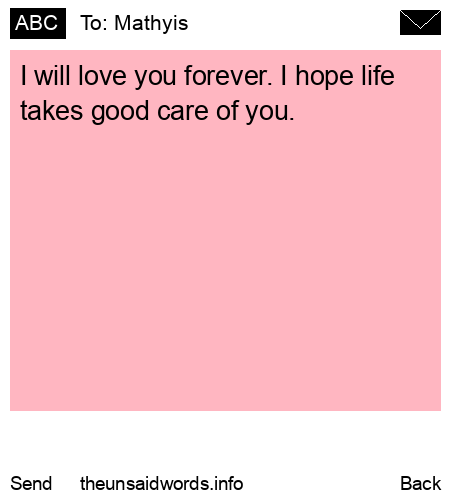 unsent message to Mathyis