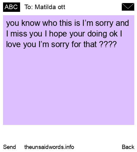unsent message to Matilda ott