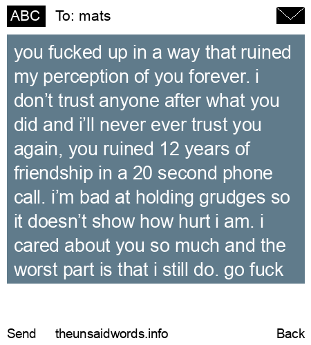 unsent message to mats