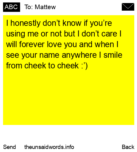 unsent message to Mattew
