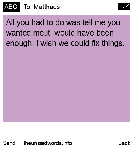 unsent message to Matthaus 