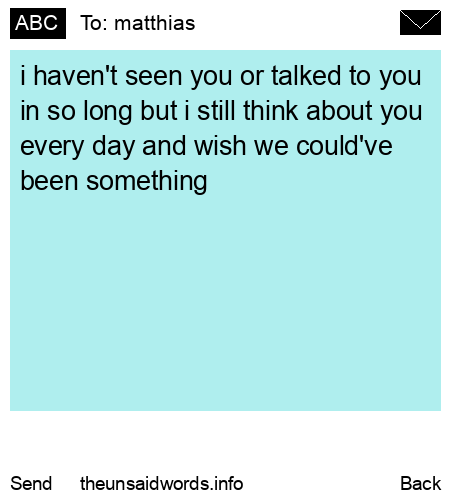 unsent message to matthias