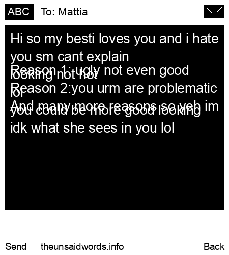 unsent message to Mattia
