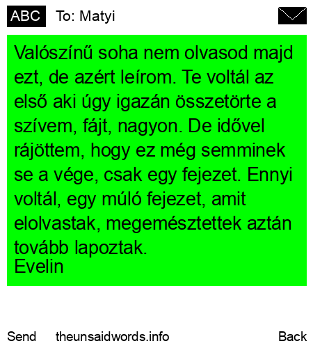 unsent message to Matyi